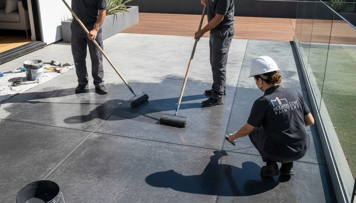 Professional concrete staining and floor coating by house painters in Olathe, KS