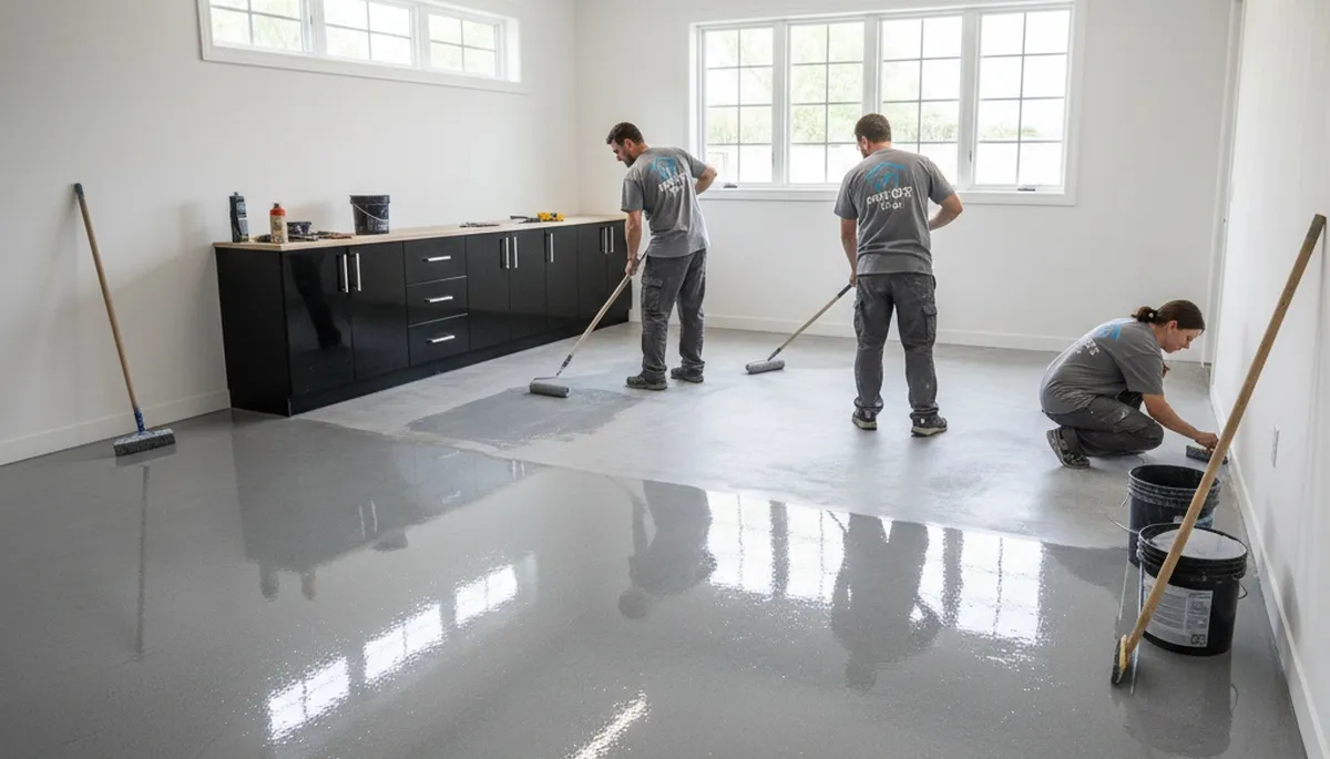 Professional epoxy garage floor coating in Olathe, KS for durable concrete protection