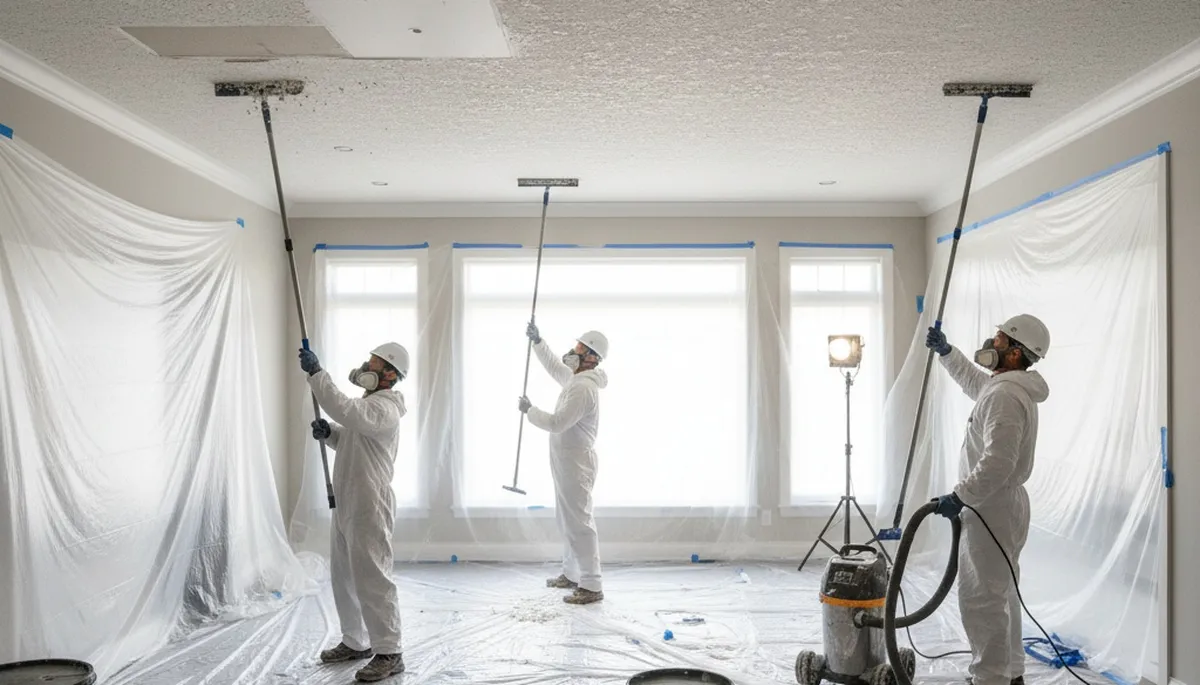 Professional popcorn ceiling removal service in Olathe, KS home by expert painters